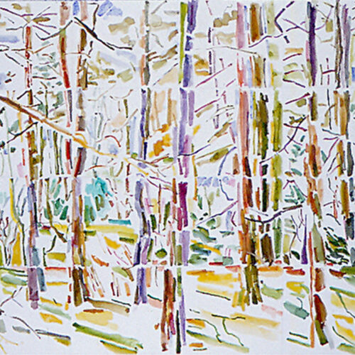 Feldafing Woods, 1997, watercolor, 12&nbsp;x&nbsp;14&nbsp;&frac12;&nbsp;in.