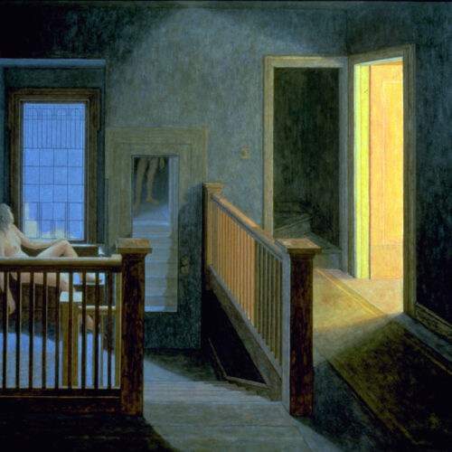 Stairway III, 1976–89, oil on canvas, 80&nbsp;x&nbsp;104&nbsp;in.