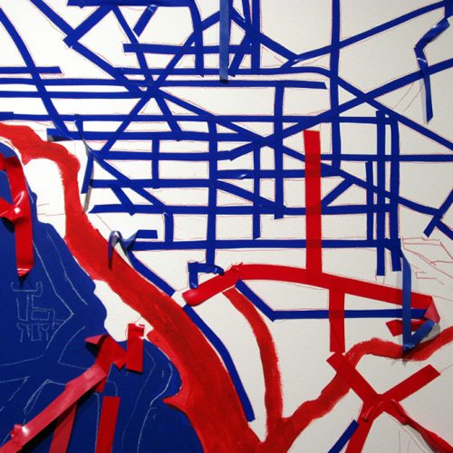 Washington DC (detail), 2008, tape and paint, 120&nbsp;x&nbsp;120&nbsp;in.&nbsp;Springfield Museum of Art, Springfield, Ohio